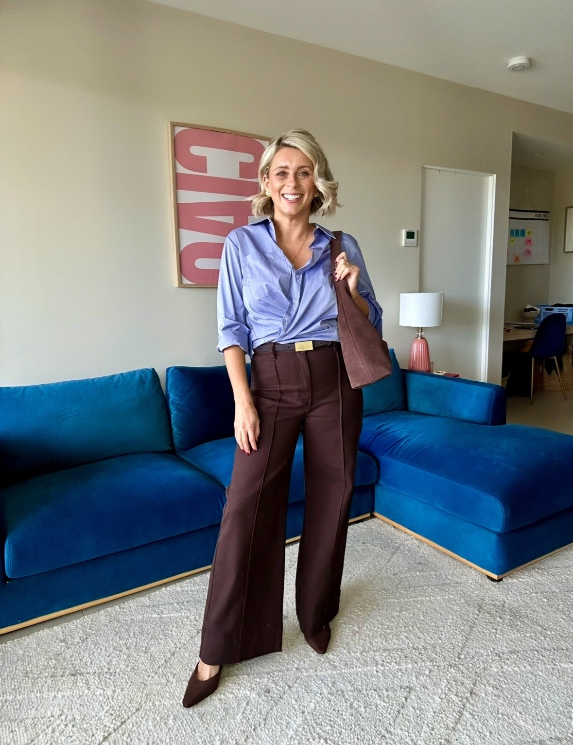 Blue and chocolate brown makes for an easy autumn/winter colour combo. 

These jeans are a size 10. 

#LTKpetite #LTKwinter #LTKaustralia