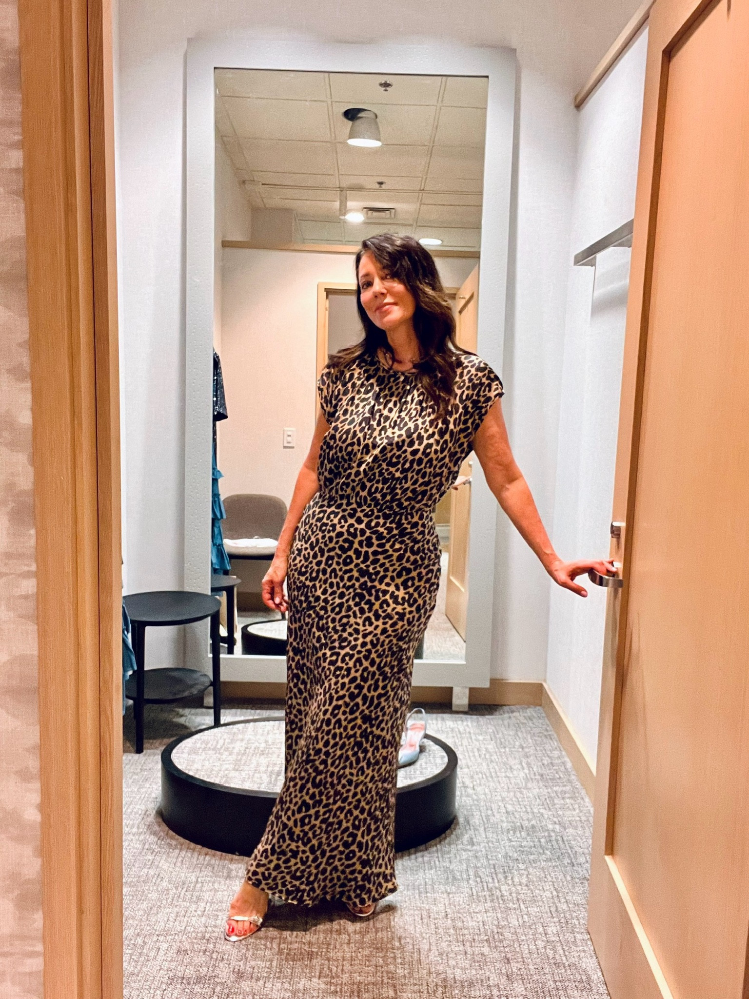 Stunning midi or maxi depending on your height. Leopard silk with open back ♥️

#LTKxNSale #LTKParties #LTKWedding