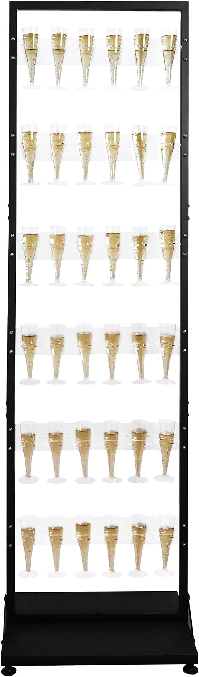 Upper Midland Products Champagne Wall Display Stand Holder, 6 Tier Acrylic Wine Glass & Flute Wed... | Amazon (US)