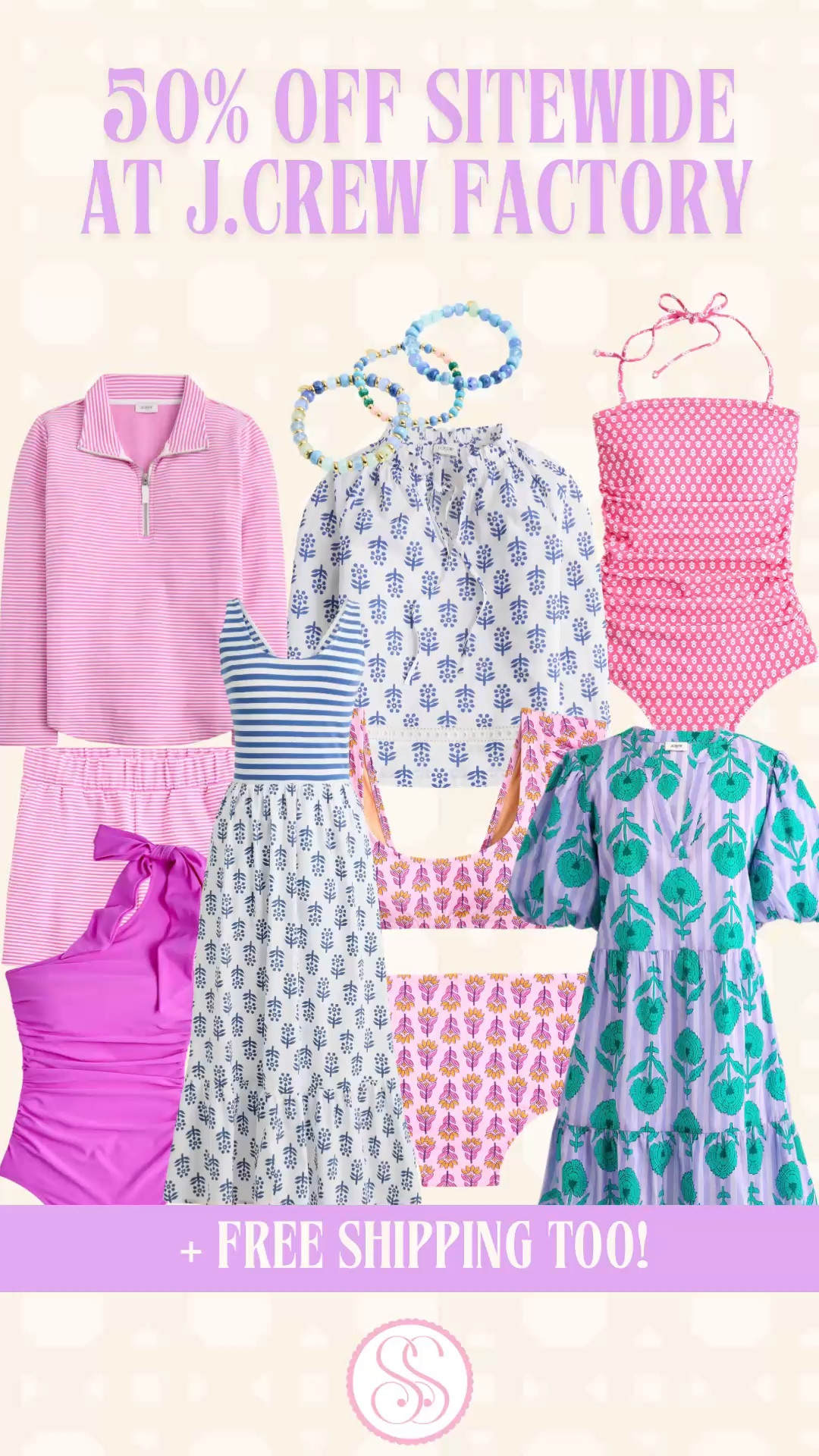J.Crew Factory sale | J.Crew Factory 50% off | spring sale women | spring outfits 2026 | J.Crew look for less | spring dress women | spring swim women | spring styles 2026

J.Crew Factory is 50% off sitewide today. Plus free shipping.

This is the sale you wait for. The block print midi. The quarter zip. The ruched one piece. The striped bikini. The printed swim set. The tiered dress. All of it half price and shipping free.

If you have been eyeing anything at J.Crew Factory this is the moment. The prices are already good. At 50% off they are exceptional.

✔️ 50% off everything sitewide
✔️ Free shipping today
✔️ Spring dresses, swim, tops, and more
✔️ Block prints, stripes, solids
✔️ Preppy spring styles at sale pricing

What moves first in a sale like this:
	∙	Block print midi dresses
	∙	Ruched one pieces
	∙	Quarter zip pullovers
	∙	Printed swim sets

If you are searching for:
J.Crew Factory sale
J.Crew Factory 50% off
spring sale women
spring dress sale
spring swim sale
spring outfits 2026
block print dress women
preppy spring dress
J.Crew look for less
affordable spring style
It’s your time to shine. 

J.Crew Factory sale, J.Crew Factory 50% off, J.Crew sale, spring sale women, spring dress sale, spring outfits 2026, spring outfits, spring dress women, spring swim women, block print dress women, block print midi dress, preppy spring dress, preppy style, quarter zip women, ruched one piece swimsuit, striped bikini women, printed swim set, tiered dress women, spring styles 2026, affordable spring style, J.Crew look for less, spring fashion sale, spring wardrobe, spring clothing sale, colorful spring dress, pink dress women, purple dress women

#LTKFindsUnder50 #LTKFindsUnder100 #JCrewFactory #SpringSale #LookForLess #SpringOutfit #SpringOutfits #SpringDresses #SpringDress #SpringStyle

#LTKWorkwear #LTKSeasonal #LTKSaleAlert