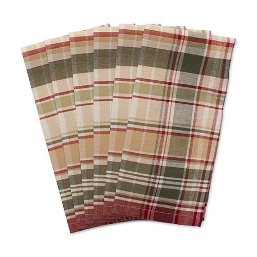 Design Imports Give Thanks Plaid Cloth Napkins Set of 6 | HSN