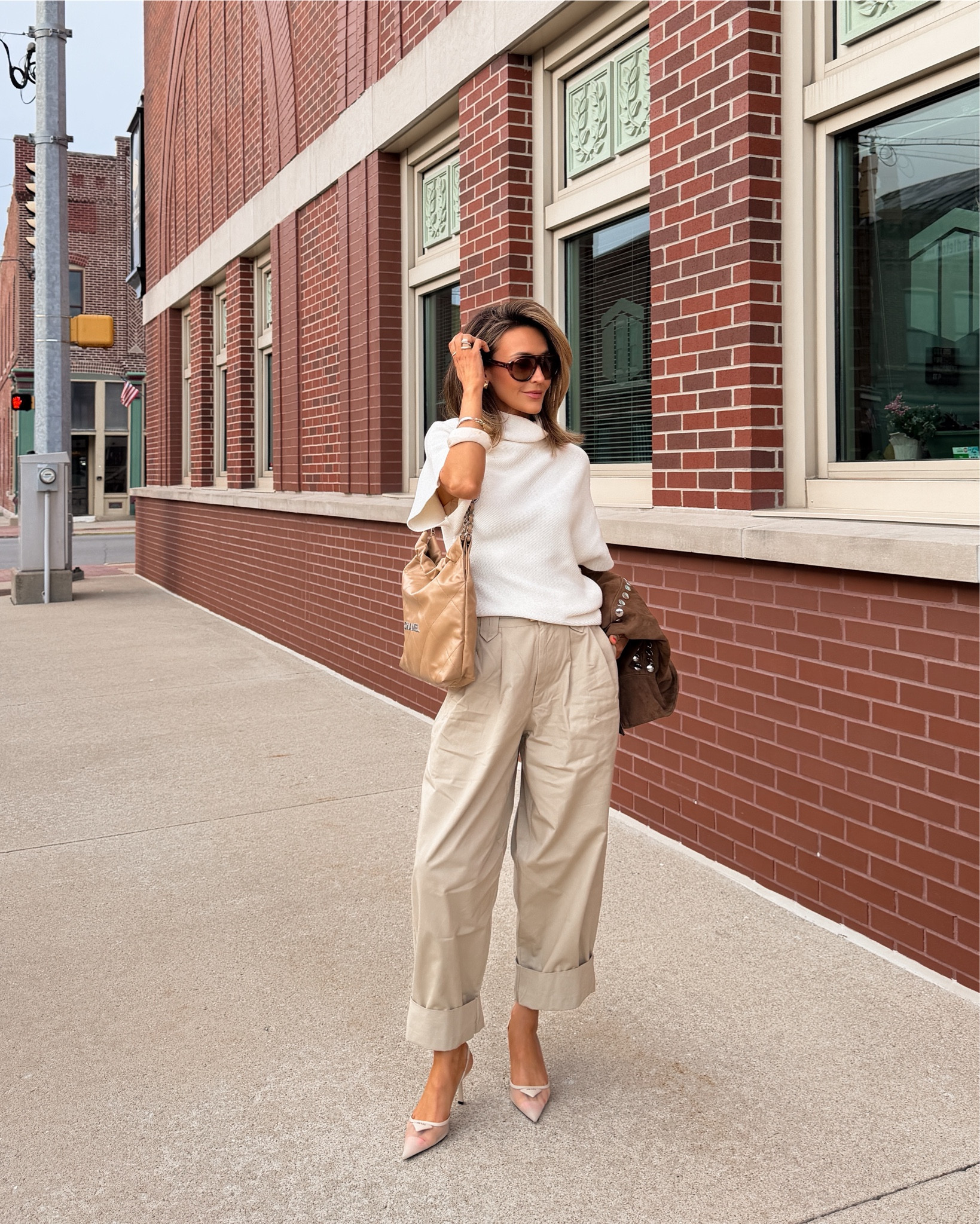 Saturday date night outfit - Zara outfit size xs on knit asymmetrical top and ballon pants 
Prada slingback 
Chanel bag 

#LTKootd #LTKSeasonal #LTKOver40