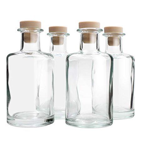 Feel Fragrance Glass Diffuser Bottles Diffuser Jars with Cork Caps Set of 4 - 5.3 inches High, 240ml | Walmart (US)