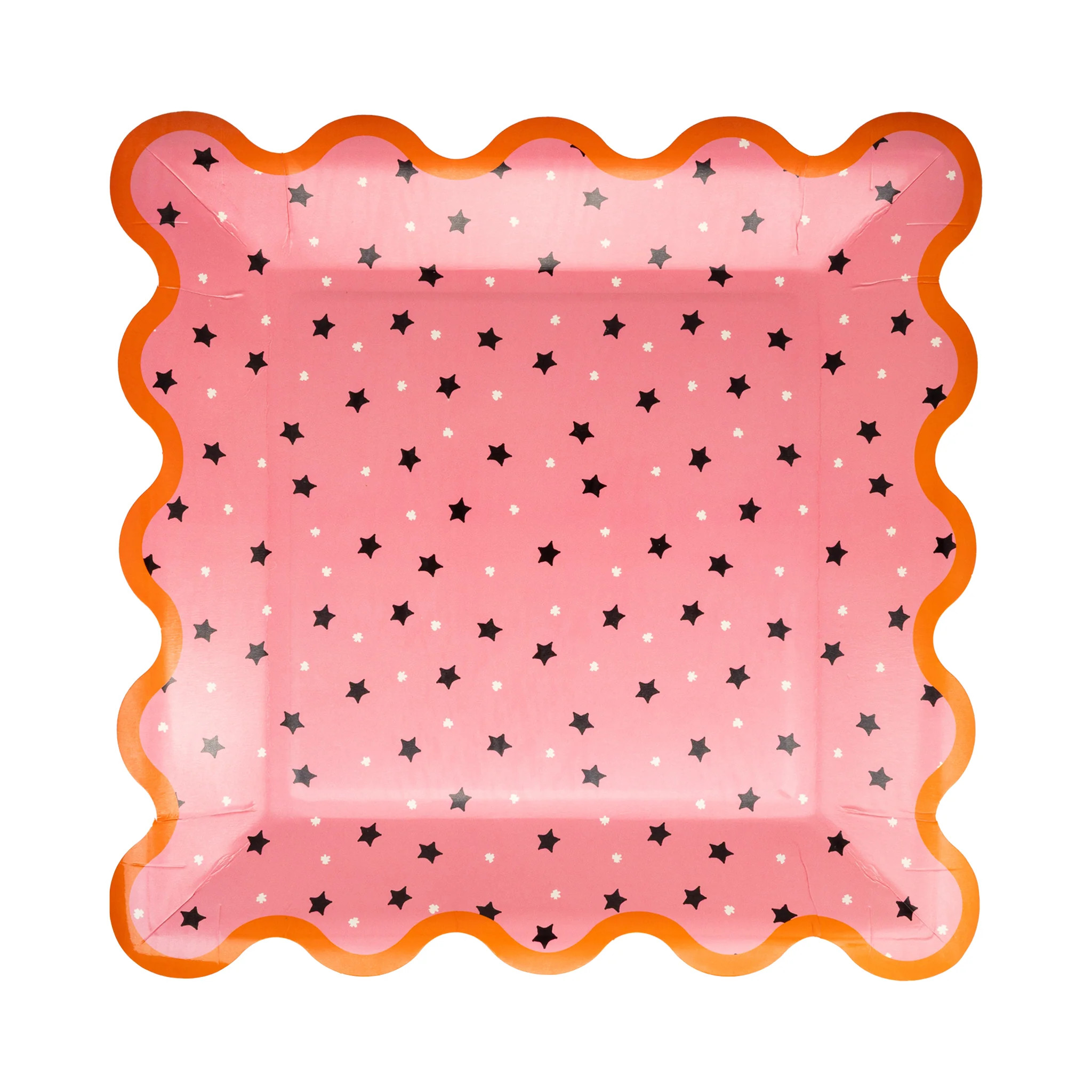 Pink with Black Star Paper Plate | My Mind's Eye