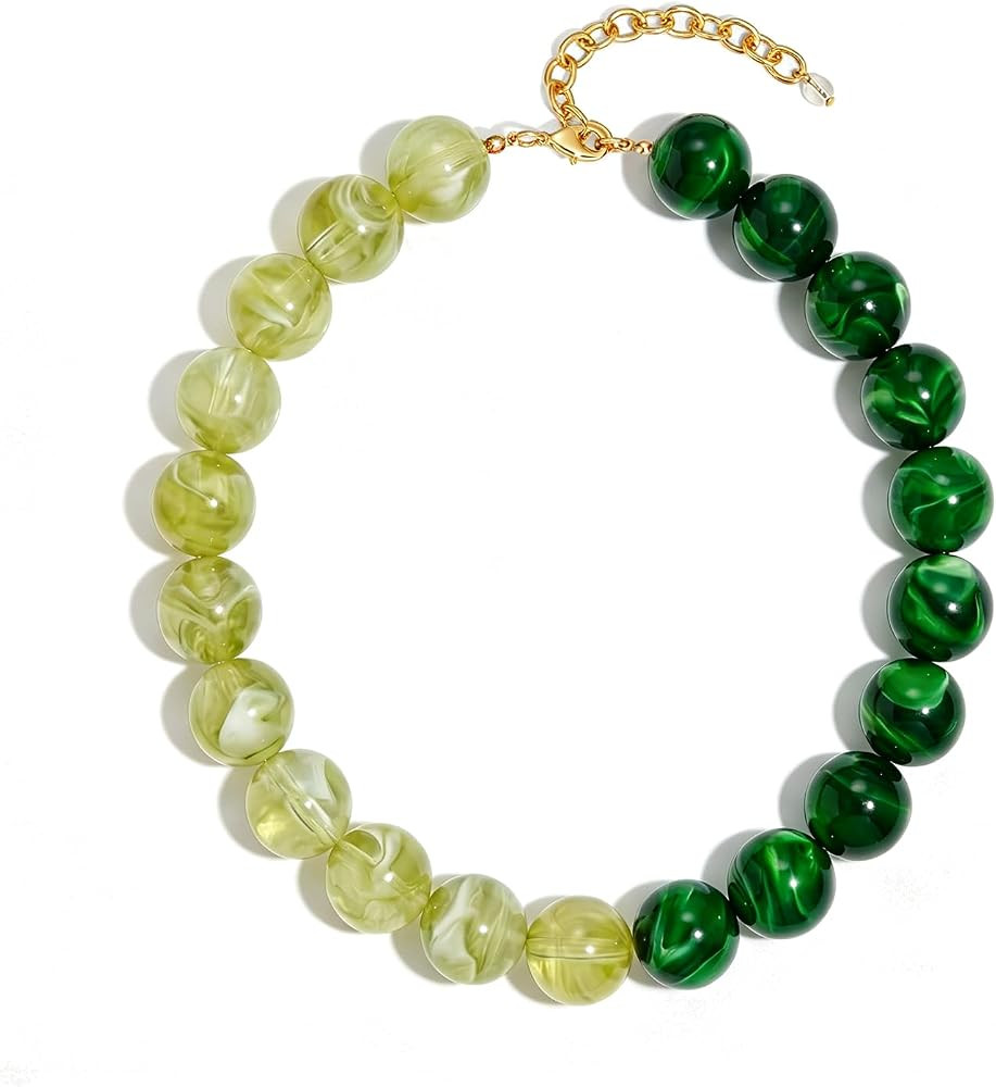 Chunky Beaded Necklaces for Women Statement Necklace | Amazon (US)