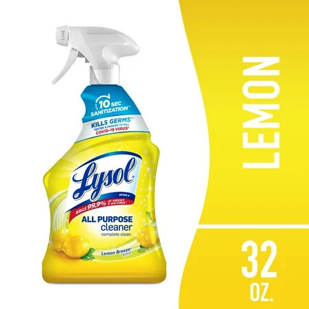Lysol®, All-Purpose Cleaner, Sanitizing and Disinfecting Spray, Lemon Breeze Scent, 32 oz, Bottle | Walmart (US)
