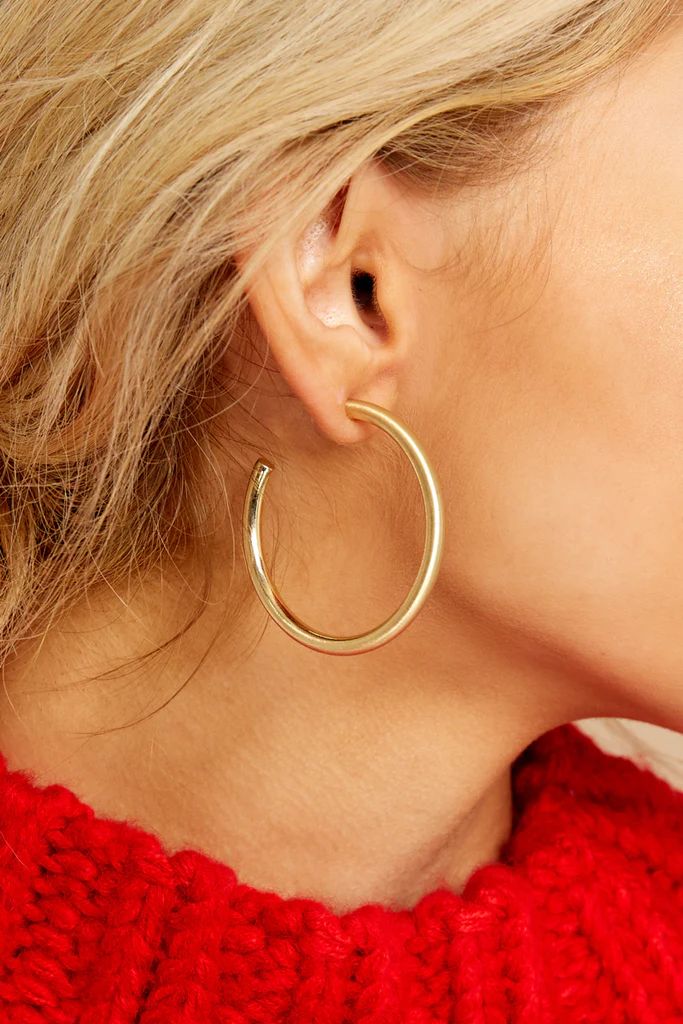 Circle Around Gold Hoop Earrings | Red Dress 