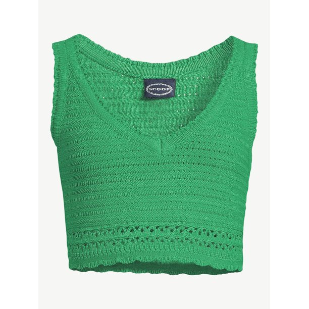 Scoop Women's Crochet Sleeveless Crop Top | Walmart (US)