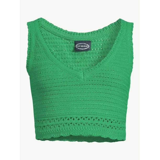 Scoop Women's Crochet Sleeveless Crop Top - Walmart.com | Walmart (US)