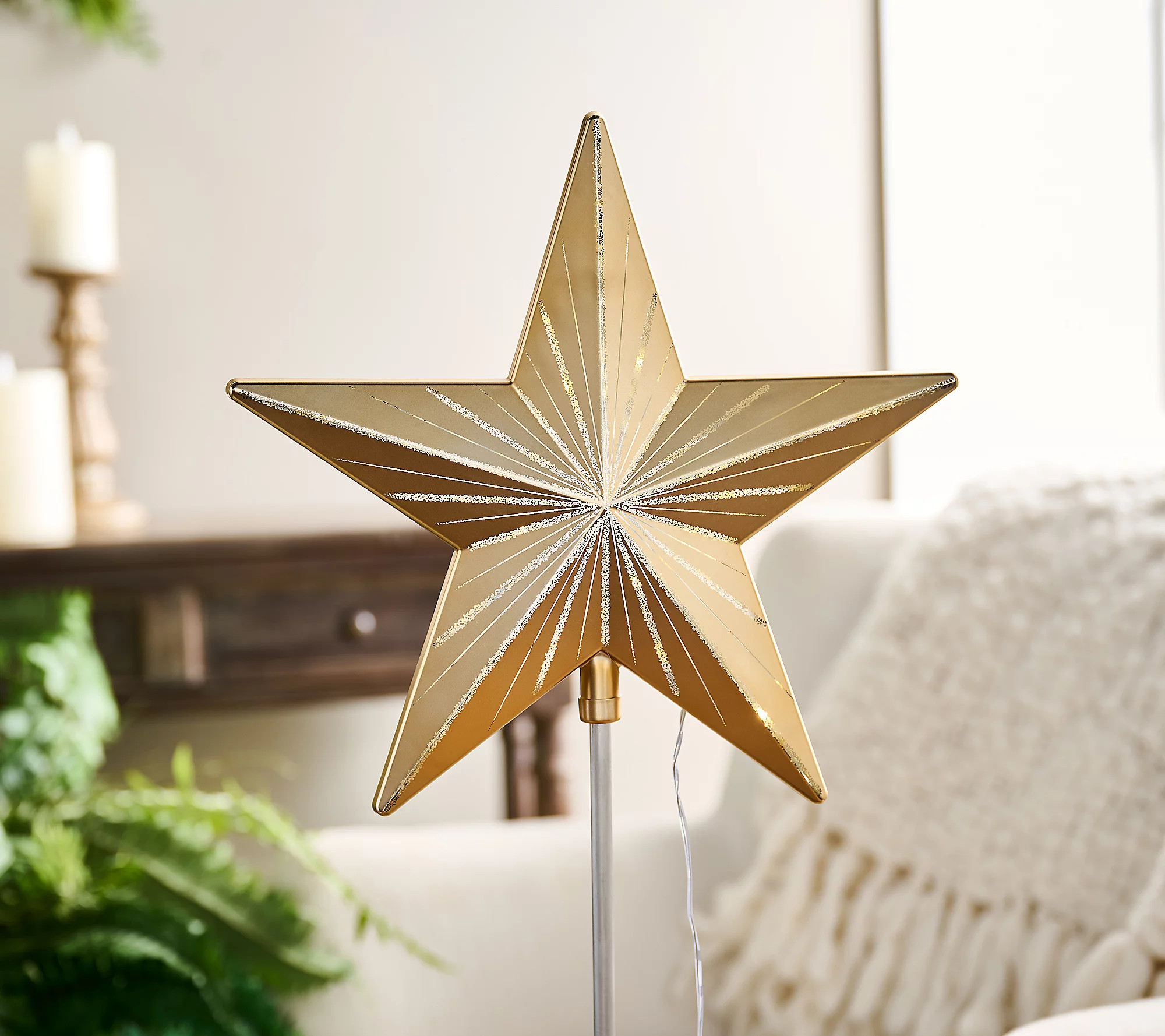 Starry Night 11"" Clip-On Tree Topper by Valerie | QVC