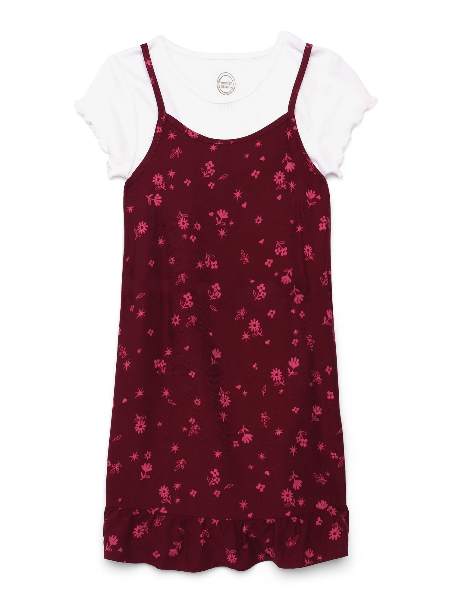 Wonder Nation Girls Cami Dress with Tee, Sizes 4-18 & Plus | Walmart (US)