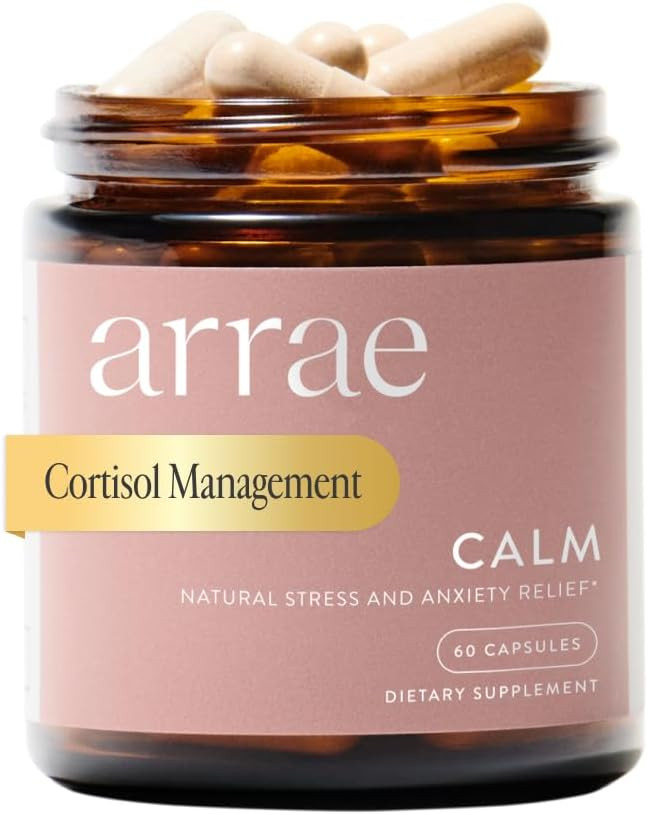 Arrae Calm Cortisol Manager - 60 Stress & Panic Relief Capsules - Mood Support Supplement w/L-The... | Amazon (US)