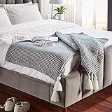 Amazon Brand – Rivet Chenille Knit Tassel Throw Blanket - 80 x 60 Inch, Grey | Amazon (US)