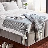 Amazon Brand – Rivet Chenille Knit Tassel Throw Blanket - 80 x 60 Inch, Grey | Amazon (US)