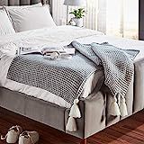 Amazon Brand – Rivet Chenille Knit Tassel Throw Blanket - 80 x 60 Inch, Grey | Amazon (US)