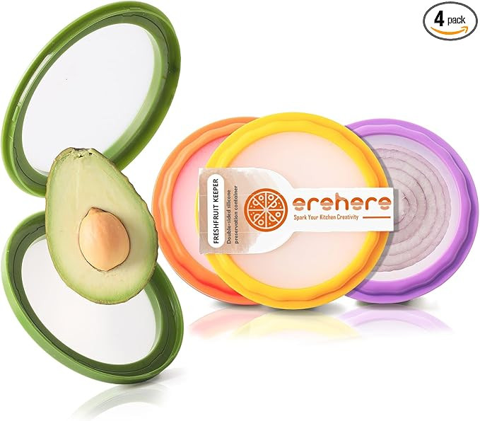 4-Piece Airtight Food Storage Containers Set – Avocado Saver, Onion Keeper, Silicone Kitchen Or... | Amazon (US)