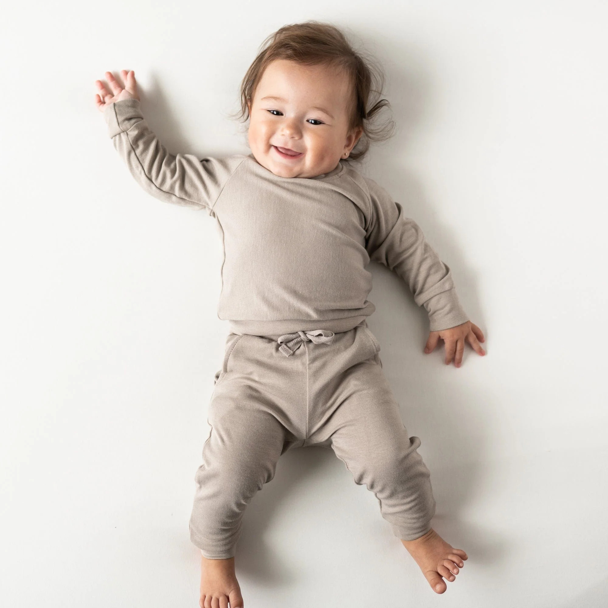 Bamboo Jersey Jogger Set in Khaki | Kyte BABY