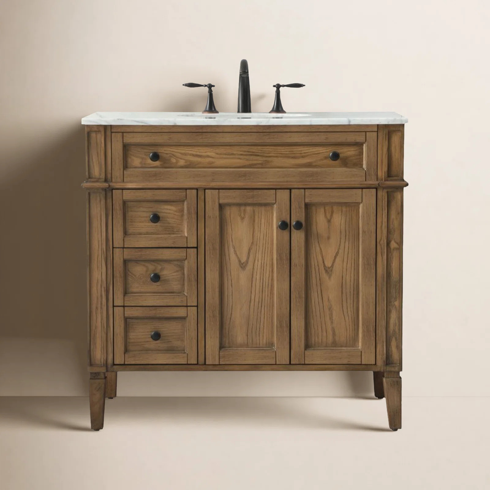 Rivers 36'' Single Bathroom Vanity with Marble Top | Wayfair North America