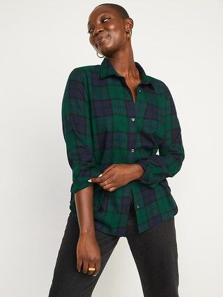 Long-Sleeve Plaid Flannel Shirt for Women | Old Navy (US)