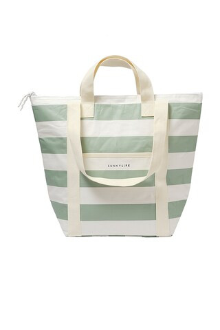 Sunnylife Light Cooler Tote in La Palma Sage Stripe from Revolve.com | Revolve Clothing (Global)