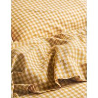 Piglet In Bed Linen Rich Gingham Flat Sheet Yellow Mix | Marks & Spencer (UK)