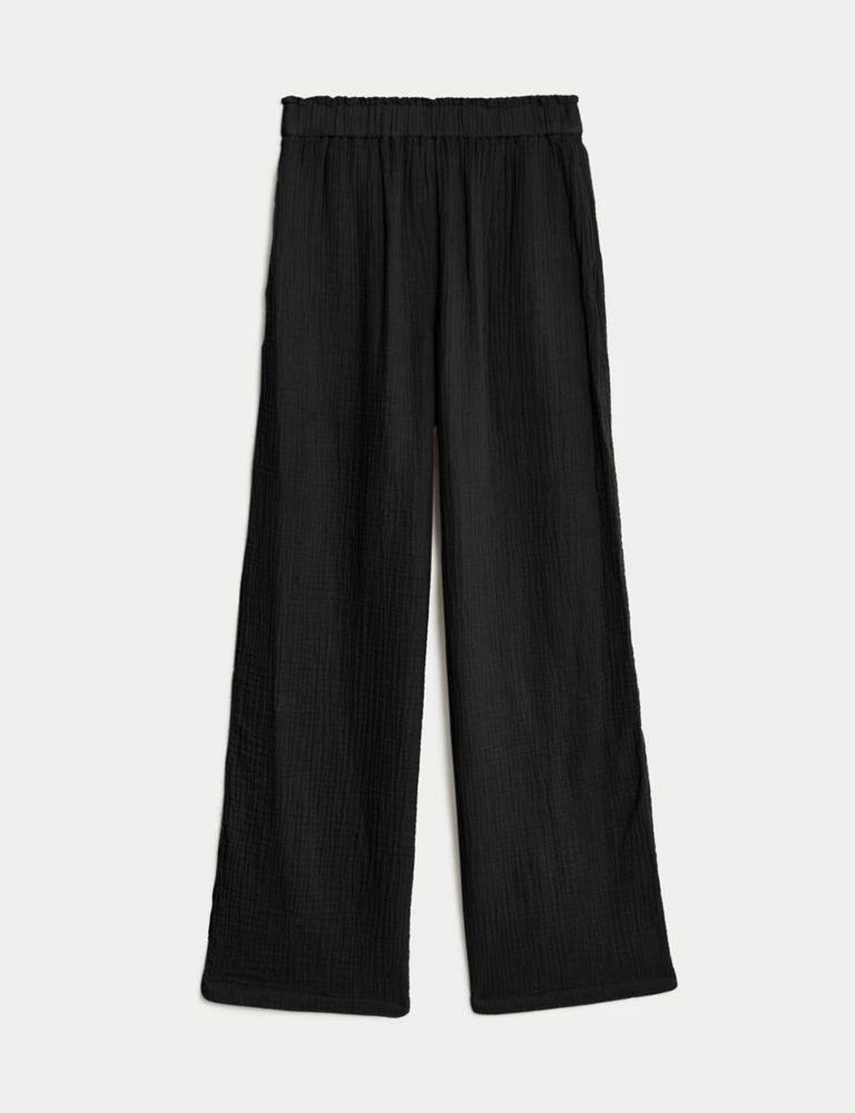 Pure Cotton Elasticated Waist Relaxed Trousers | Marks & Spencer (UK)