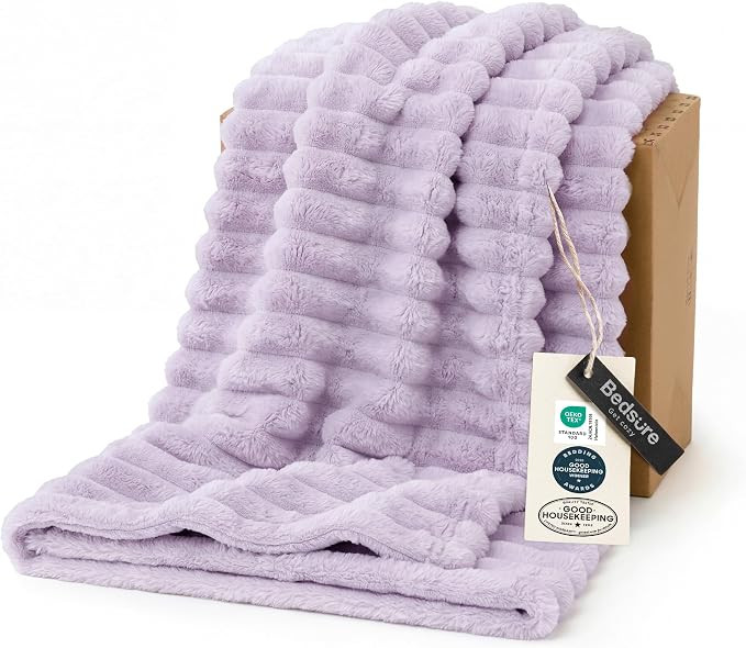 Bedsure GentleSoft Lavender Fog Fleece Blanket for Couch - Cozy Soft Blankets for Women, Cute Sma... | Amazon (US)