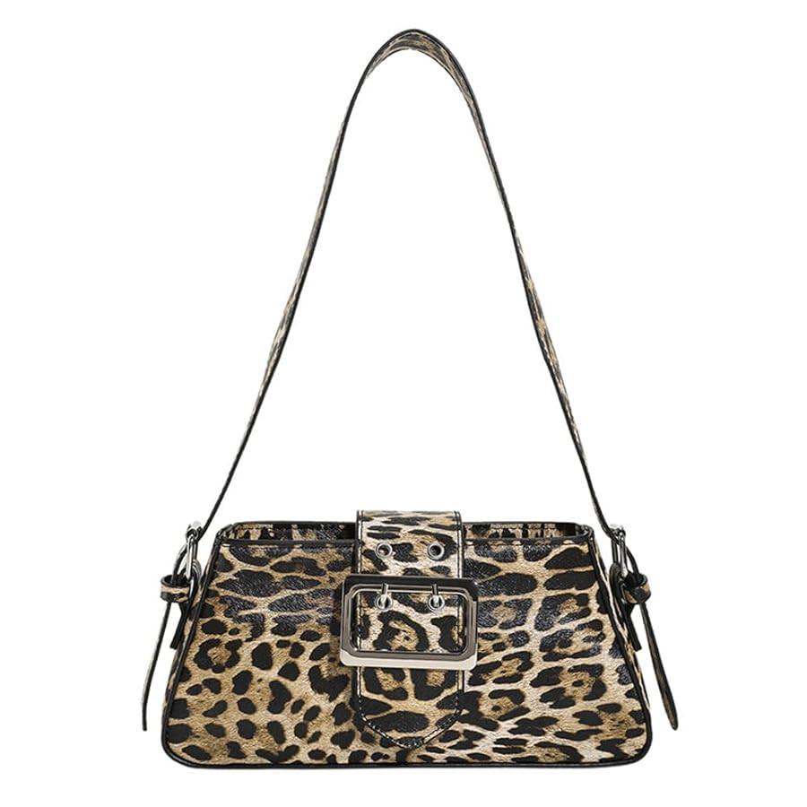 Leopard Print Shoulder Bag Cheetah Print Hobo Handbag Women Leather Vintage Clutch Handbag Purse | Amazon (US)