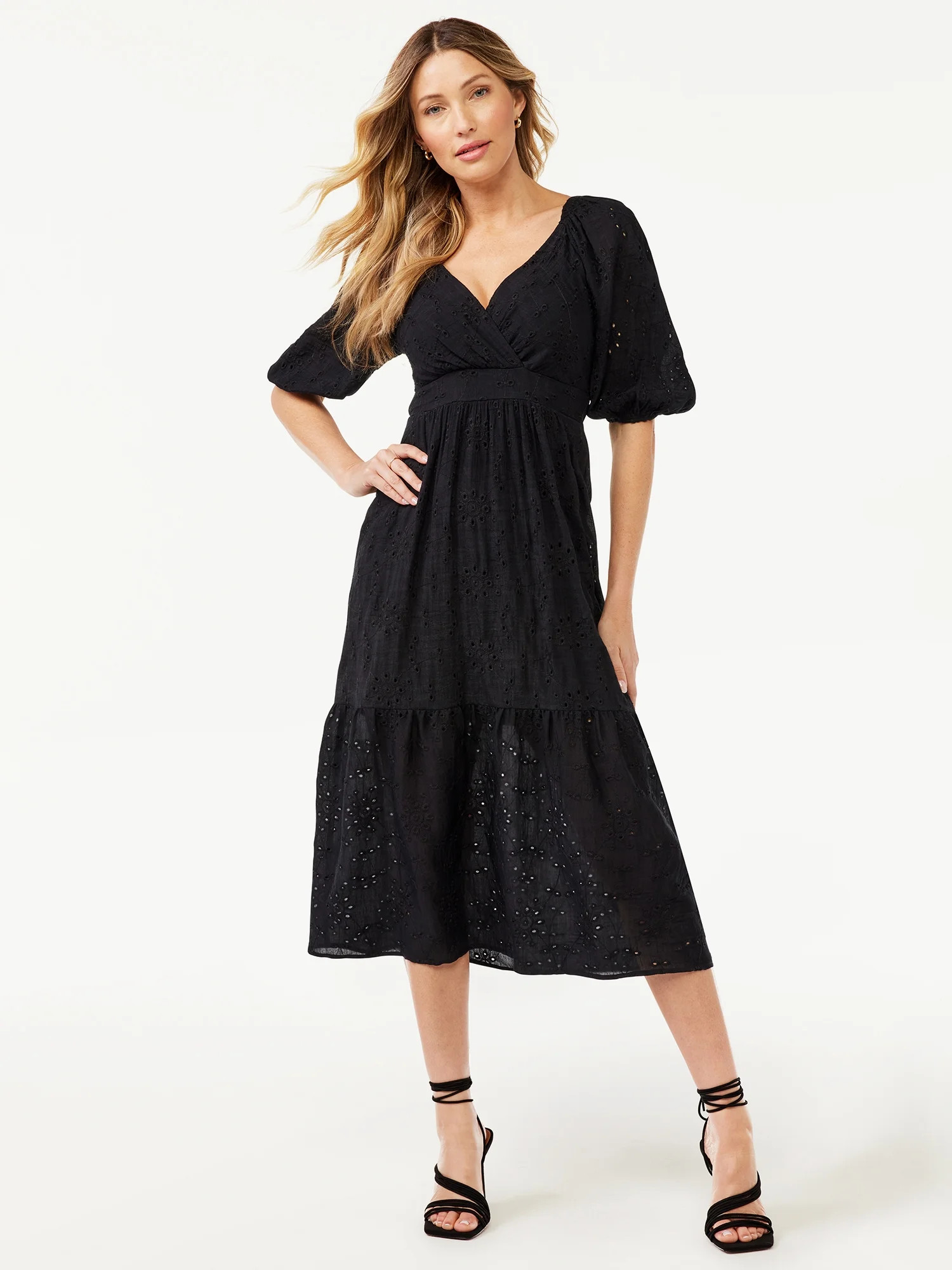 Sofia Jeans by Sofia Vergara Women's Eyelet Empire Dress | Walmart (US)