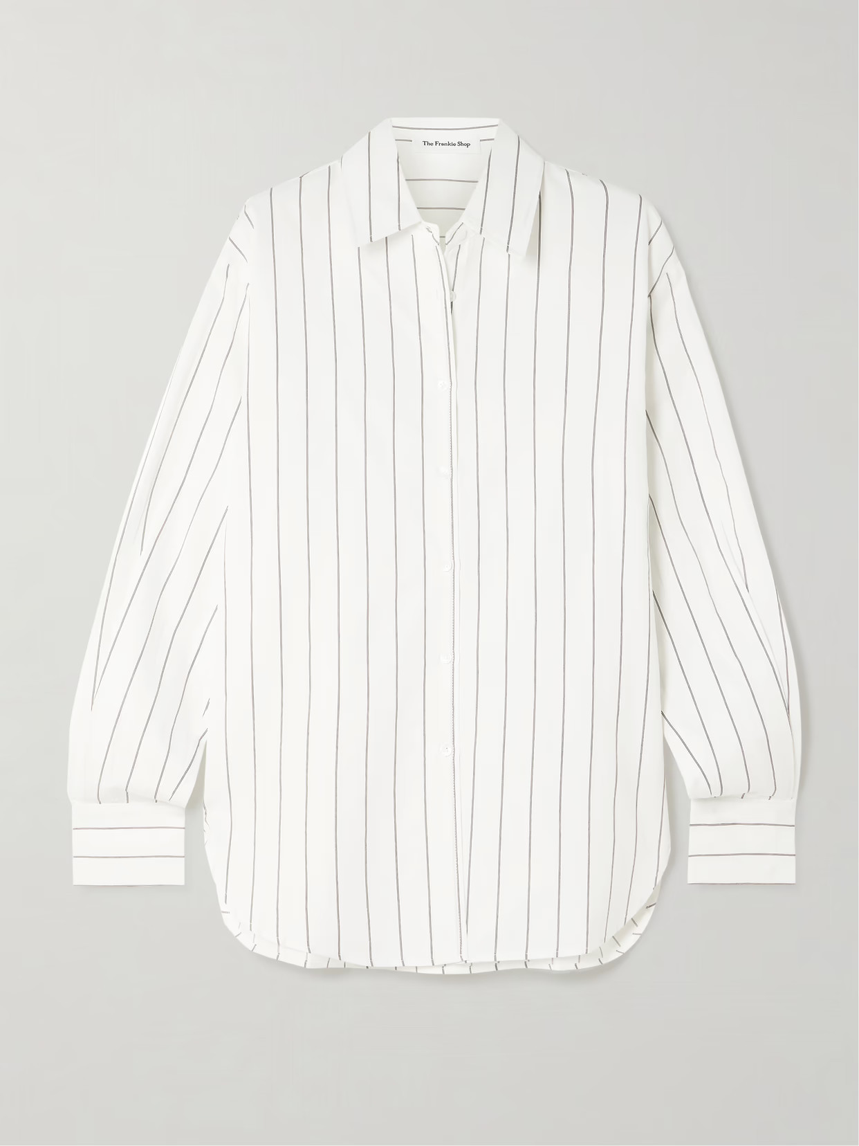 The Frankie Shop - Peri Striped Cotton-blend Poplin Shirt - White | NET-A-PORTER (US)