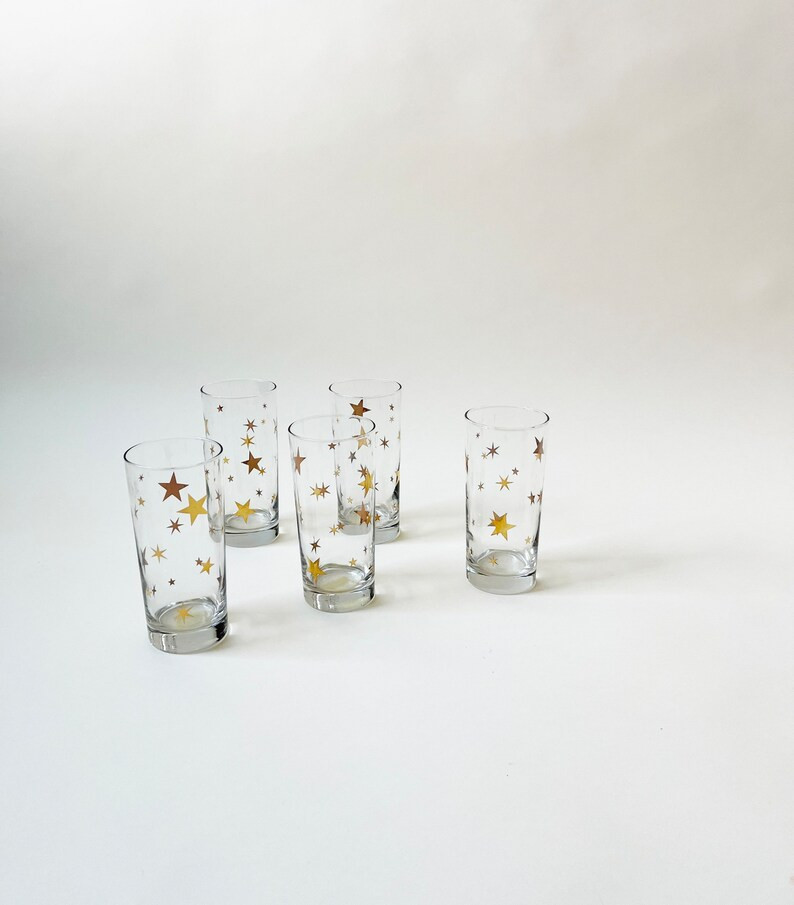 Vintage Rare Libbey Star Cluster Drinking Glasses Set of 5 | Etsy (US)