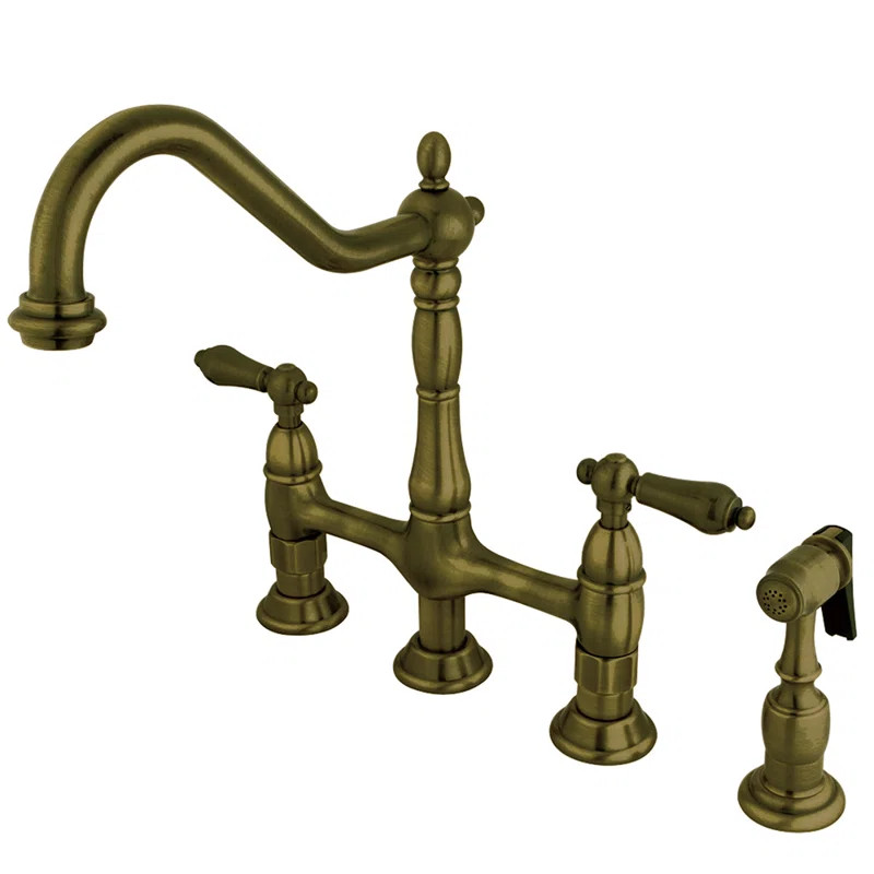 KS1273ALBS Heritage Bridge Faucet with Side Spray | Wayfair Professional