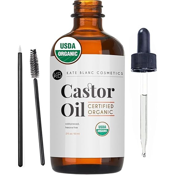Kate Blanc Cosmetics Castor Oil Organic for Hair, Lashes, Face (2oz), 100% Pure, Cold Pressed, He... | Amazon (US)