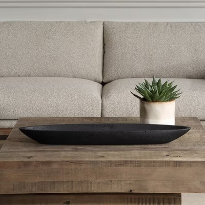 Uttermost Vessel Cast Black Canoe Shaped Bowl | Target