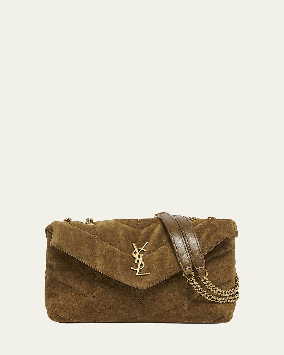 Lou Puffer Toy YSL Crossbody Bag in Quilted Suede | Bergdorf Goodman