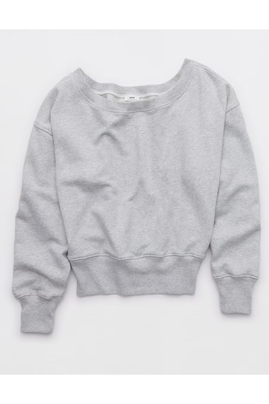 Aerie Off The Shoulder Sweatshirt Women's Medium Heather Gray L | American Eagle Outfitters (US & CA)