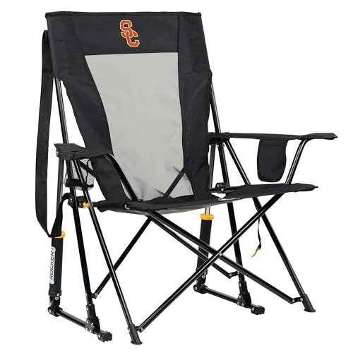 GCI Outdoor Comfort Pro Rocker Camping Chair | Portable Folding Rocking Chair with Durable Armrests & Drink Holder | Official Collegiate Licensed Sideline Sports Chair | USC Trojans | Amazon (US)