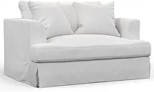 Sunset Trading Newport Slipcovered Chair and Half, Oversized 52" Wide, Performance Fabric White | Amazon (US)