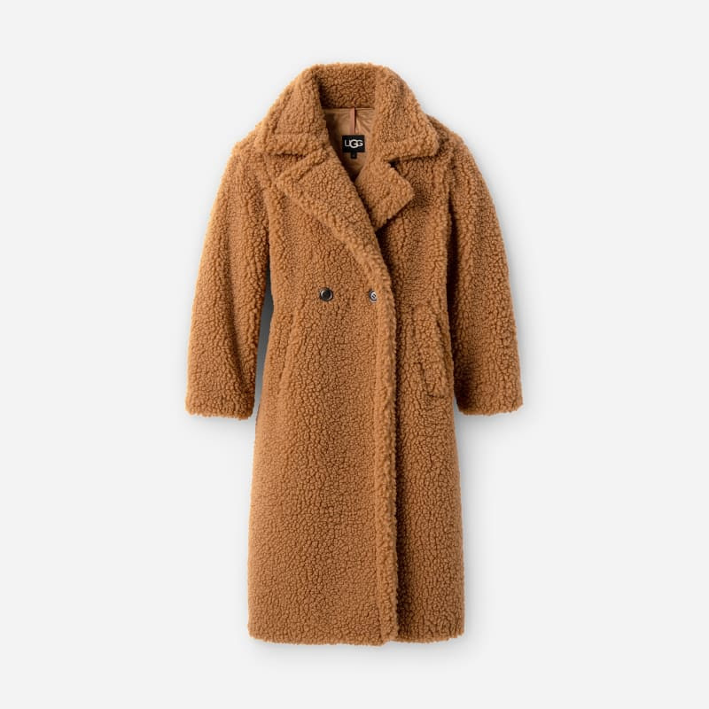 UGG® Women's Gertrude Long Teddy Coat Faux Fur in Chestnut, Size 1X | UGG (US)