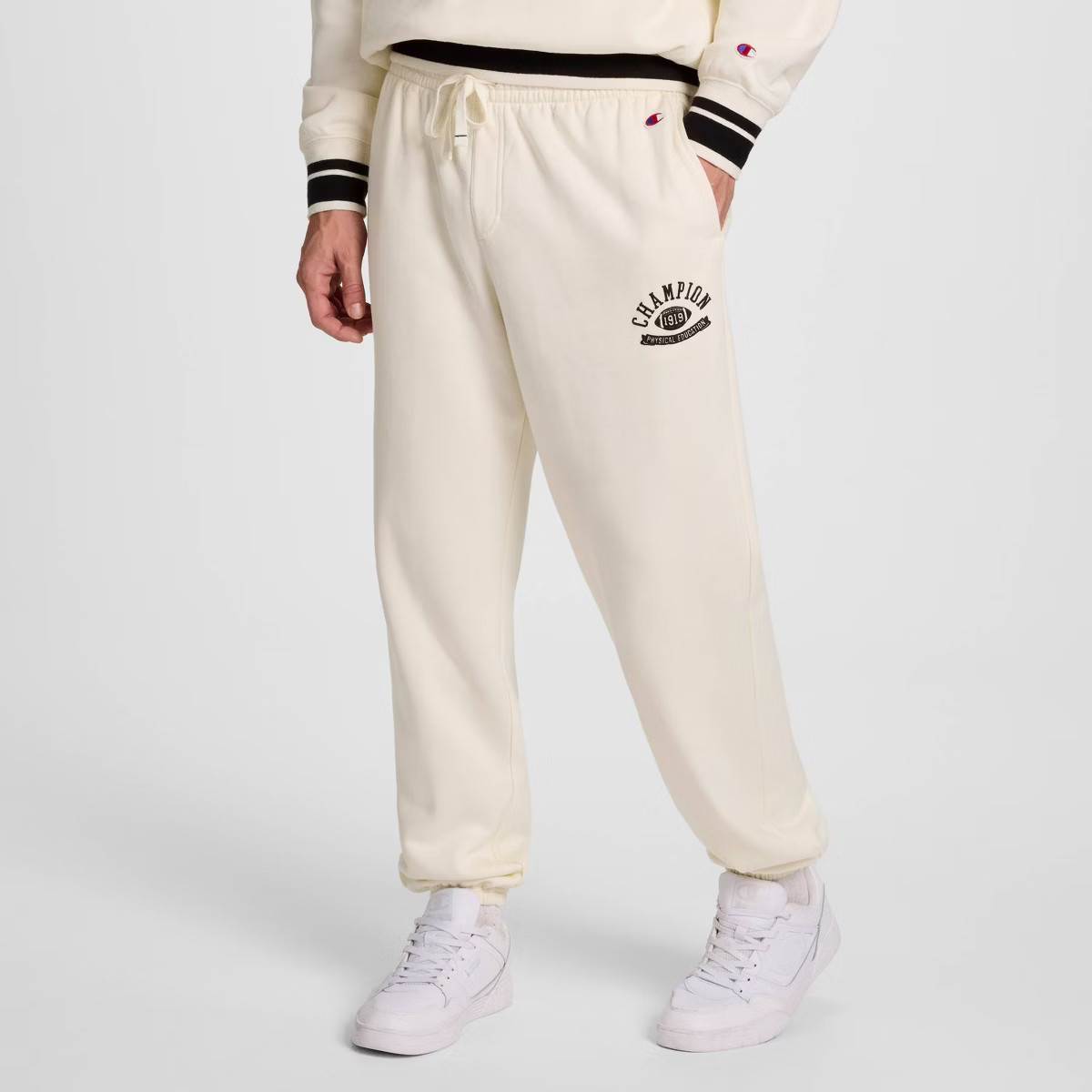 Champion Men's Phys. Ed. Sweatpants - Light Off-White | Target