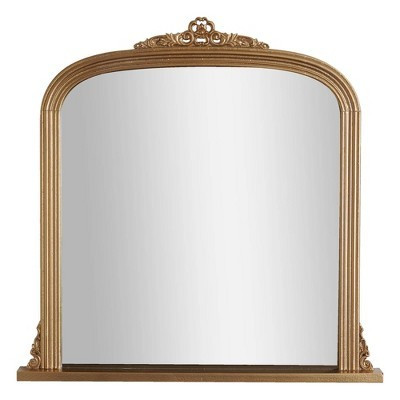 20" x 21" Arch Ornate Accent Wall Mirror Antique Brass - Head West: Tudor Inspired, Vintage Decor, No Assembly Required | Target