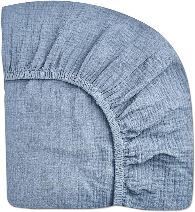 Mini Crib Sheets for Baby, Fitted Pack N Play Mattress and Mini Cribs 24" x 38", Neutral Muslin M... | Amazon (US)