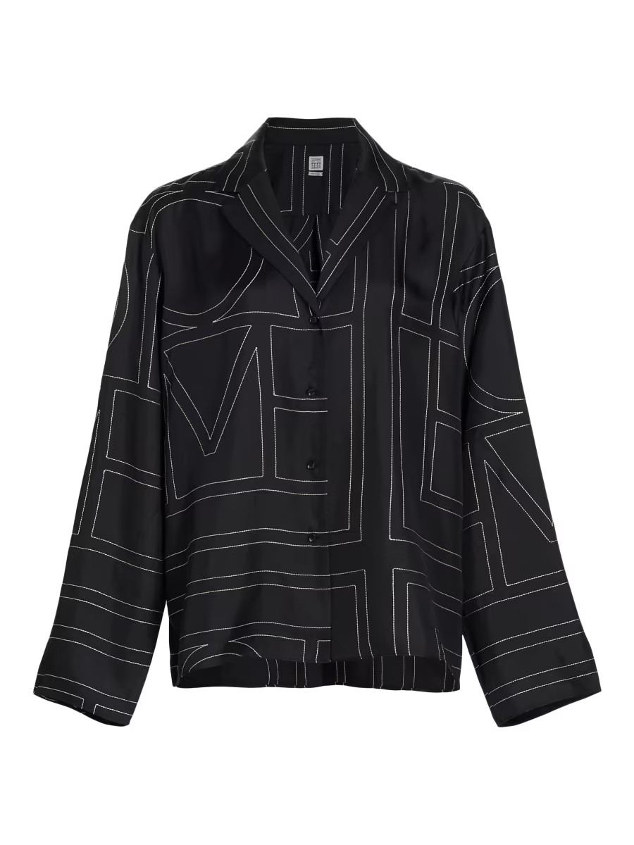 Logo Stitch Silk Top | Saks Fifth Avenue