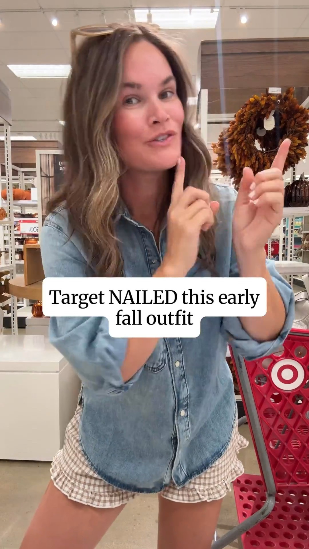 Target fall fashion is SO good right now. LIKE and COMMENT “TARGET FALL OUTFIT” for deets 🍂 This early fall outfit is made up of easy, affordable Target finds that look way more expensive than they are — from the ruffle shorts giving Abercrombie vibes to the classic chambray shirt and viral disc necklace. Such a cute transitional fall outfit for warm weather now and cooler days later.
.
#TargetStyle #TargetFinds #FallOutfits #AffordableFashion

#LTKSaleAlert #LTKootd #LTKgrwm