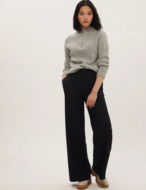 High Waisted Wide Leg Trousers | M&S Collection | M&S | Marks & Spencer (UK)