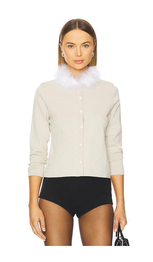 Sleeper Miss Kitty Cardigan With Detachable Feathers in Cream. Size S. Also in L, M, XS. | Revolve Clothing (Global)