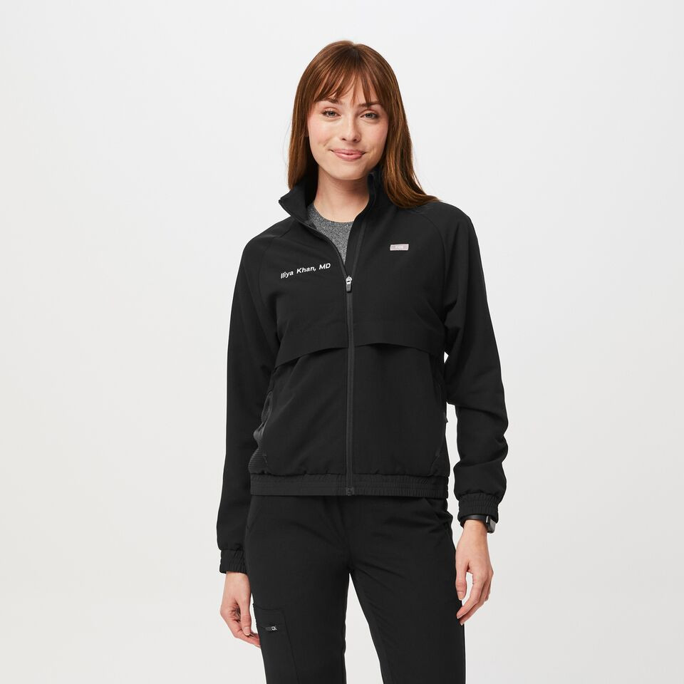 Women’s Sydney Performance Scrub Jacket  - Black · FIGS | FIGS