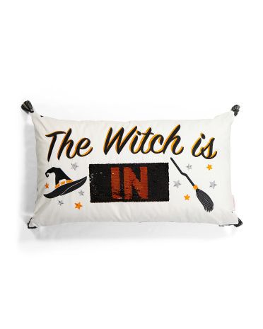 14x24 Reversible Sequin Witch Pillow | TJ Maxx