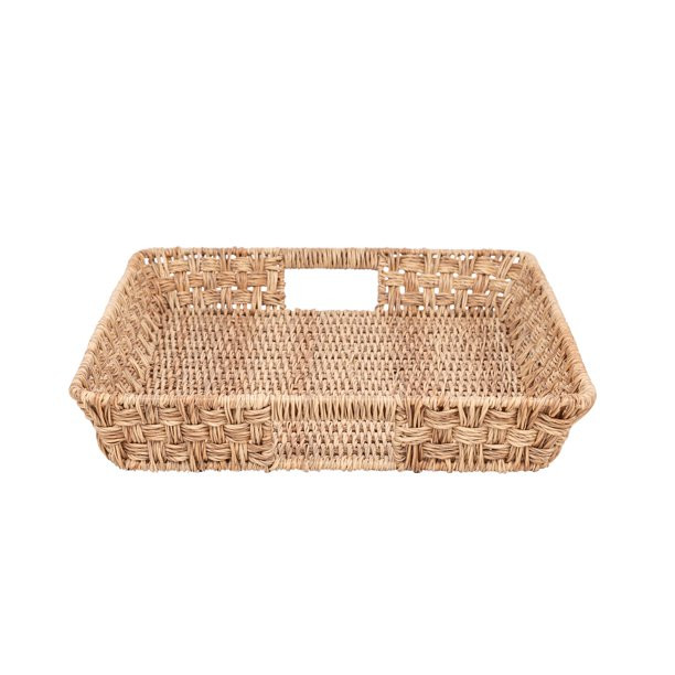 Better Homes & Gardens Beige Rattan Rectangular Serving Tray, 21"x15" | Walmart (US)