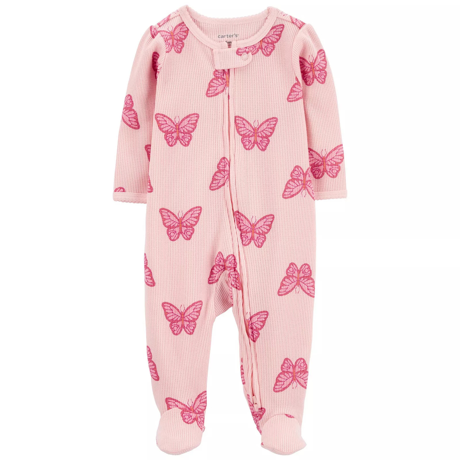 Baby Girl Carter's Butterfly 2-Way Zip Thermal Sleep & Play, Girl's, Size: Newborn, Pink | Kohl's